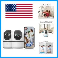 2-Pack Indoor Cameras with 2K Resolution, Cloud Storage & Night Vision