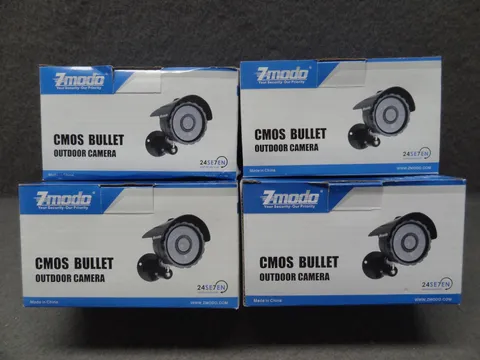 NEW LOT (4) Zmodo CMOS Bullet Outdoor Camera Color IR 480 CCTV ZMD-CBR-BBB23NM