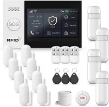 Home Security Alarm System 21Pcs DIY Touch Screen APP Control