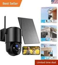 Home Security System - 2K Color Night Vision Camera with Solar Backup & Alarm