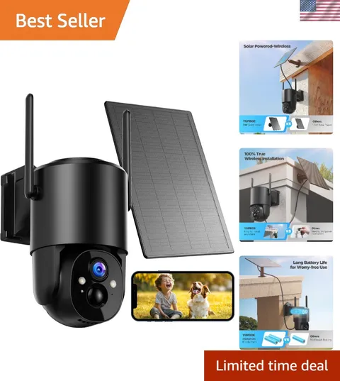 Home Security System - 2K Color Night Vision Camera with Solar Backup & Alarm