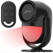 125dB Loud Motion Sensor Alarm with 328ft Remote Control (40ft PIR Detector, ...