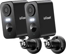 2 Pack 2K Wireless Outdoor Security Camera, Battery Powered Spotlight & Siren