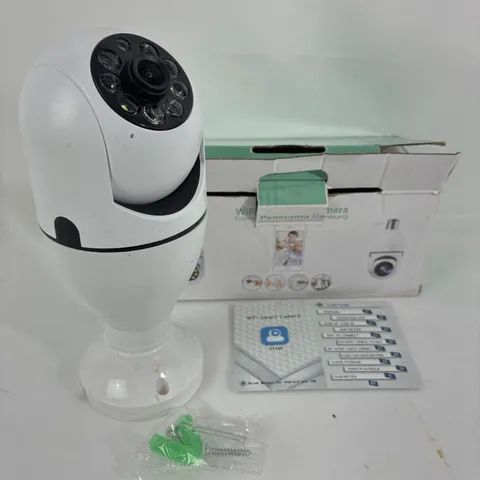 Panoramic Wi-Fi IP/Network Indoor Camera, Remote Viewing, White, Plug-In