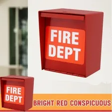Safety Fire Department Box With Lock Hole Red Heavy Duty Steel ‎Wall Mount Quick