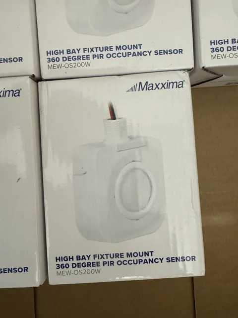 Maxxima Wired 360° PIR High Bay Fixture Mount Occupancy Sensor White 120-277V