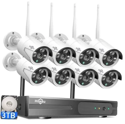 【16CH Expandable】 Home Security Camera System, 24/7 Recording, Wired White-2