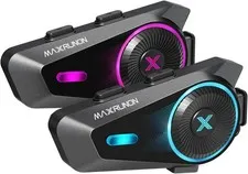 MAXRUNON D10 Motorcycle Helmet Bluetooth Headset with Built-in Voice Commands