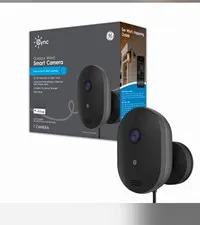 GE Cync Outdoor Wired Smart Camera 2K Wi-Fi Night Vision Motion Black 1 NEW!!