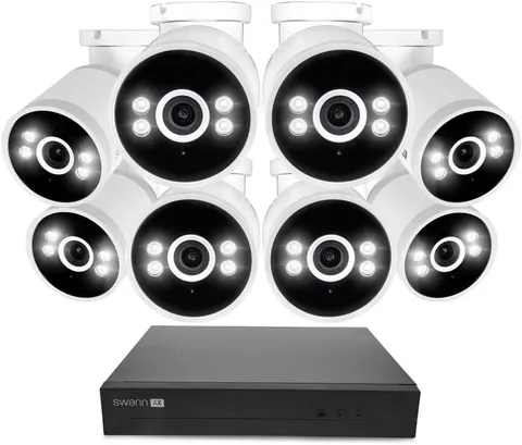 4K Wired NVR Security Camera System, 8 Channels, 8 PoE Cameras, 1TB HDD