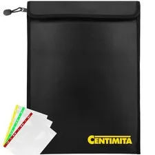 Fireproof Document Bag Waterproof Safe Folder - 2000℉ Money Bag with Zipper a...