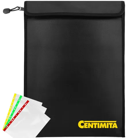 Fireproof Document Bag Waterproof Safe Folder - 2000℉ Money Bag with Zipper a...