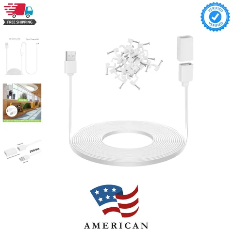 20Ft/6M USB Extension Cable Compatible with WYZE Cam V3/V4/V2,Wyze Cam OG, Pa...