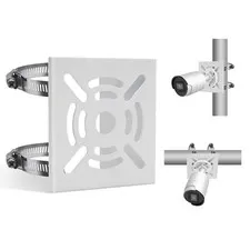 Metal Universal Vertical Pole Mounting Bracket For Security Camera With 4 Loops