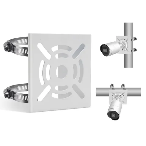 Metal Universal Vertical Pole Mounting Bracket For Security Camera With 4 Loops