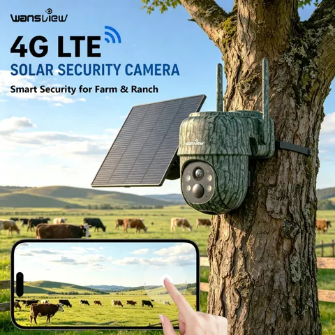 Wansview 4G LTE Cellular 2K Solar Security Camera Wireless Color Night Vision