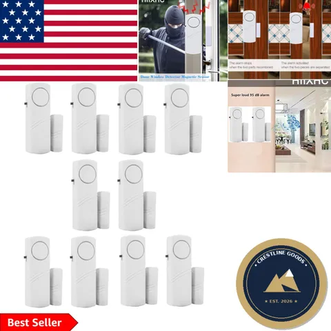 Personal Security Wireless Sensor Alarms for Doors & Windows - 10 Pack