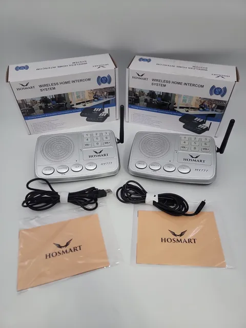 Lot of 2 Hosmart HY777 Wireless Home Intercom System One Power Cord
