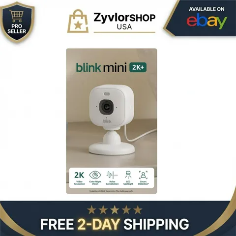 Blink Mini 2K+ Indoor Security Camera Wi-Fi Night Vision White