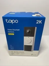 TP-Link Tapo Smart Video Doorbell Camera Wireless with Chime, 2K D210 White