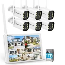 Wireless Security IP Camera System Exterior WiFi Outdoor 10CH 1TB Monitor