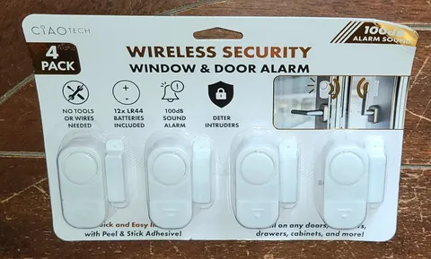 4pc Ciao Tech Wireless Security Doors & Windows Alarms-100 dB- Item #RNR-71