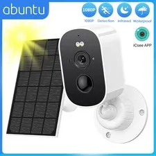 Abuntu 1080P Solar WiFi Security Camera Wireless Outdoor PIR Two-Way Audio