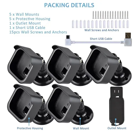 All New Blink Outdoor 4th & 3rd Gen Camera Mount Bracket5 Pack Full Weather P...