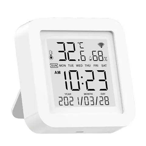 White Smart Thermometer Hygrometer Wi-Fi Temperature Humidity Sensor Monitor