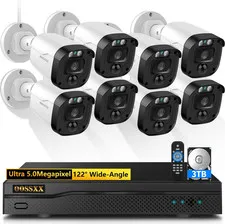 (2026 Update) 5MP Wired Security Camera System Outdoor, 8CH DVR with 3TB HDD, 8