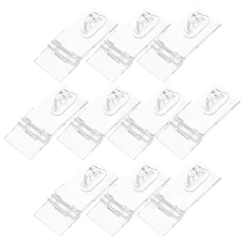 10Sets Clear Hinge Cabinet Latch Acrylic Lock Hasps for Boxes and Drawers