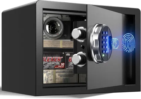 20 LB Smart Biometric Safe with Fingerprint Lock & Silent Mode - Gifts for Fathe