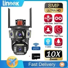 3 Lens 10X Zoom HD 9MP WiFi IP Camera Wireless Outdoor CCTV Home Security System