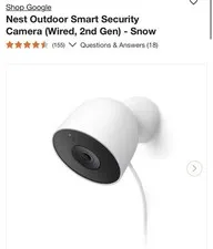 Google Nest Cam Outdoor (Wired, 2nd Gen) Only 1 Camera
