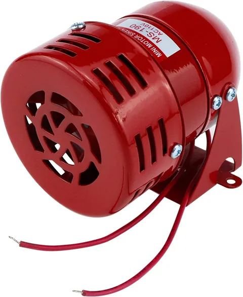 Motor Siren Red 1Pc AC 110V 114dB Industry Electric Alarm 110V, 
