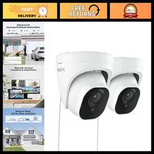 5MP Wired Outdoor Dome Security Cameras (2-Pack) | IR Night Vision, Smart Detect