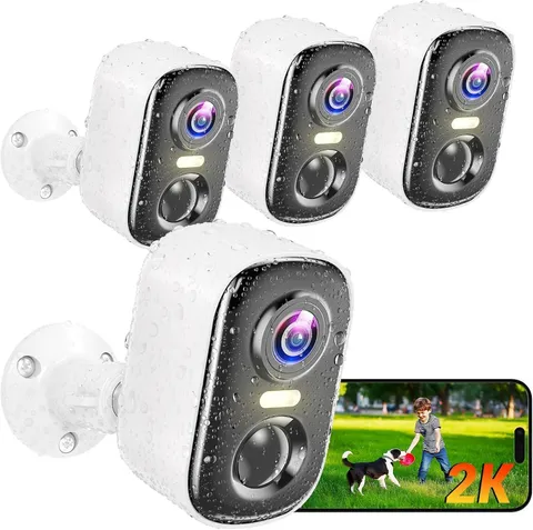 2K Battery Powered WiFi Cameras for Home Security, Indoor&Outdoor(3 PACK)