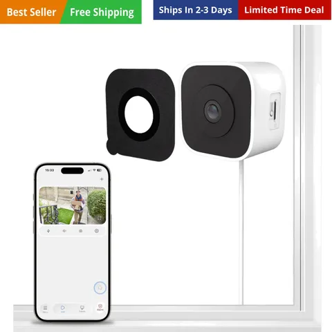 3MP 2K Window Camera, Indoor Camera for Home Security with Full-Color Night V...