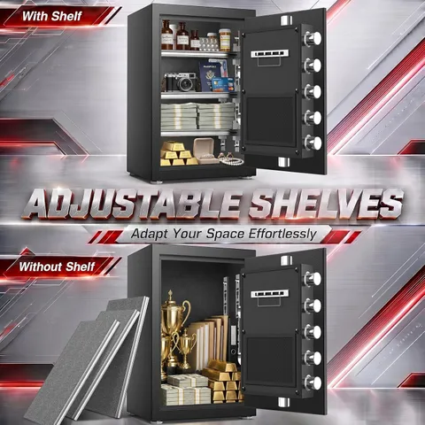 Large Safe, Digital Home Safe with Three Adjustable Shelves for Passport Money