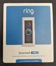 Ring Doorbell Pro 2 with 3D Motion Detection - Satin Nickel Hardwired Power NEW