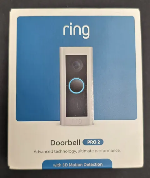 Ring Doorbell Pro 2 with 3D Motion Detection - Satin Nickel Hardwired Power NEW