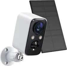 Solar Panel Security Cameras Wireless Outdoor - Battery Powered Cameras for Home