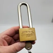 American Lock Padlock 3-1/8"L x 0.38"D Shackle 1-3/4" Wide No KC 42 USA Made