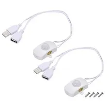 DC 5V-24V 5A PIR Motion Sensor USB Interface for LED Strip Light,2Pcs White