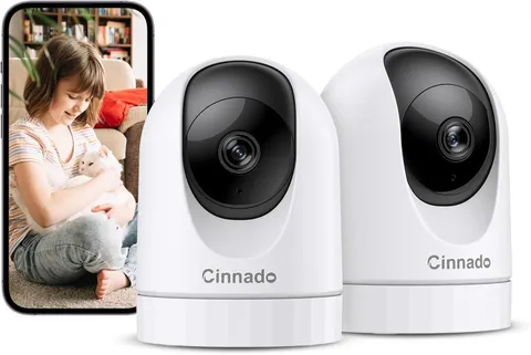 2K 2 Camaras De Seguridad 24/7 Set Para Casa Interior Con Luz Audio y Micrófono