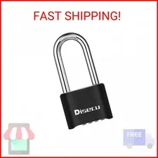 1 Pack disecu Heavy Duty 4 Digit Combination Lock, 2.5 Inch Long Shackle Outdoor