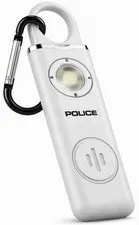 Police 130dB Personal Safety Alarm Keychain Rechargeable SOS Self Defense White