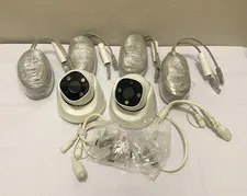 2x Reolink RLC-1212A 12MP PoE Security Cameras w/ Cables Box Untested
