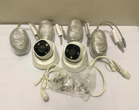 2x Reolink RLC-1212A 12MP PoE Security Cameras w/ Cables Box Untested