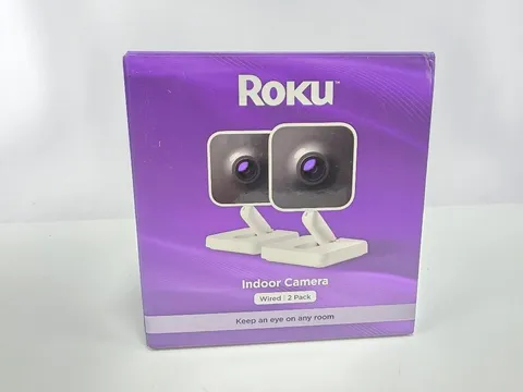 Roku Indoor Wired Security Cameras 2-Pack 1080p HD WiFi 6, Motion & Sound Alerts